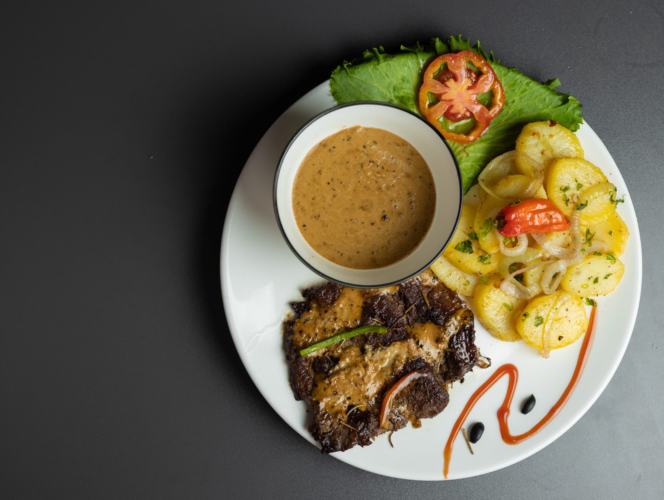 HILITE plated steak and potatoes